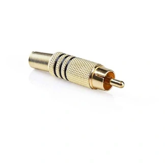Afbeelding van RCA connector Nedis (Knikbescherming, Mannelijk, Verguld)