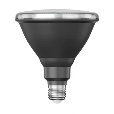 Afbeelding van ledscom.de Ledlamp E27, PAR38 korte hals, warmwit (2700 K), 15,9 W, 1279 lm, 43, spiegelreflector (zilver), led leeslamp, reflector, spot light, schijnwerper, halogeenlamp