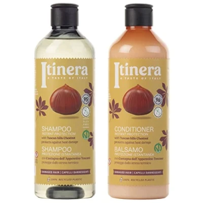 Afbeelding van Itinera Cosmeticaset: conditioner + shampoo voor beschadigd haar met kastanje van Toscaanse heuvels, 2 x 370 ml, eenheidsmaat