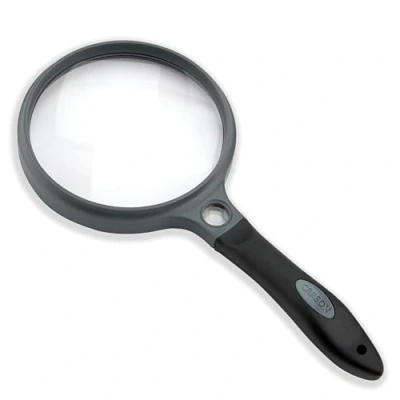 Afbeelding van Carson SureGrip handvergrootglas met een zachte rubberen handgreep, 2 voudige vergroting en geïntegreerde kleine lens, 11,5 (SG 12)