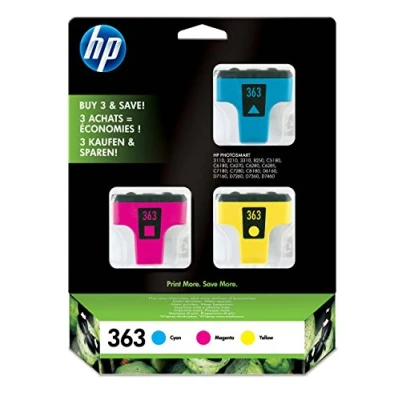 Afbeelding van HP 363 inktpatronen, cyaan, magenta en geel, 3 stuks (CB333EE)