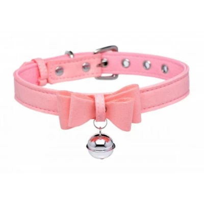 Afbeelding van Golden Kitty Collar Met Kattenbelletje Roze