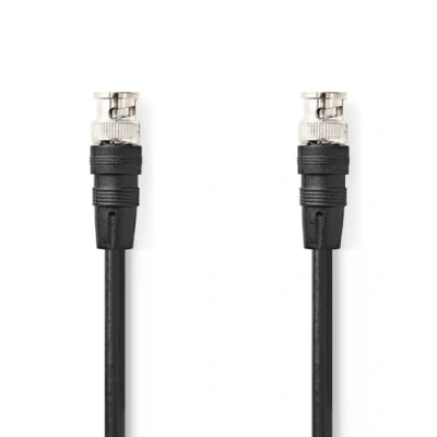 Afbeelding van Nedis Cvgl01000Bk20 Bnc Videokabel Male Vernikkeld 75 Ohm 2.00 M Rond Pvc Zwart Label