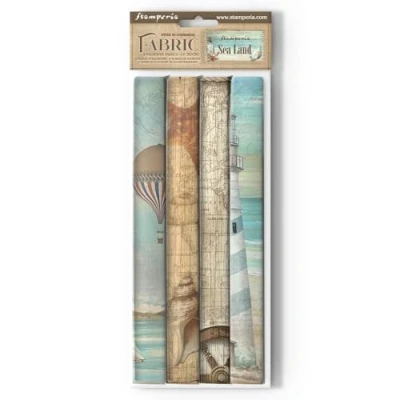 Afbeelding van Stamperia Sea Land 12x12 Inch Fabric Sheets (4pcs) (SBPLT25)