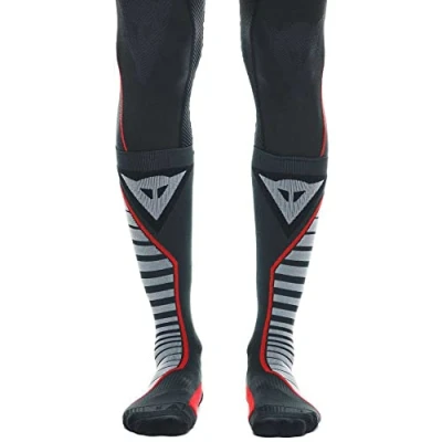 Afbeelding van Dainese Thermo Long Socks, motorsokken voor dames en heren, zwart/rood, 3941