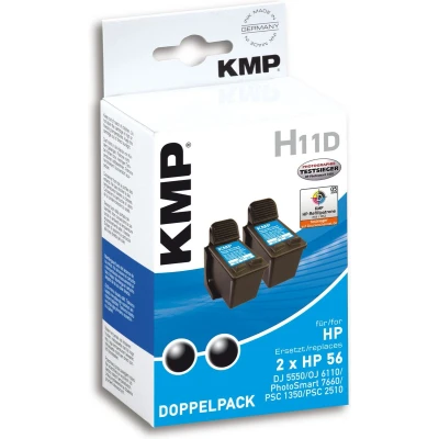 Afbeelding van KMP H11D inktcartridge 2 stuk(s) Zwart