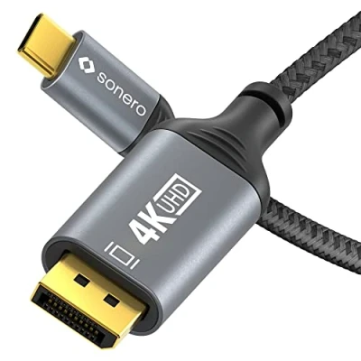 Afbeelding van sonero SPC V200 020 video kabel adapter 2 m USB Type C DisplayPort Zwart, Grijs
