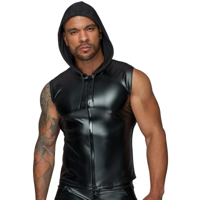 Afbeelding van Noir Handmade Korte Mouwloze Hoodie Zwart