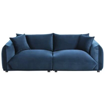 Afbeelding van LUVOS Driezitsbank Donkerblauw Fluweel