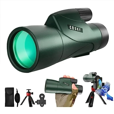 Afbeelding van Gosky 12x55 High Definition monoculaire telescoop en snelle smartphonehouder Nieuwste waterdichte BA4 prisma voor wilde dieren vogelobservatie jacht camping reizen wilddieren geheim
