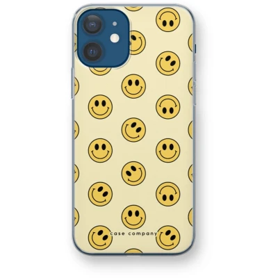 Afbeelding van Case Company® hoesje geschikt voor iPhone 12 mini Smiley N2 Soft Cover Telefoonhoesje Bescherming aan alle Kanten en Schermrand