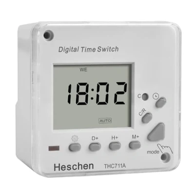 Afbeelding van Heschen Elektronische relaisschakelaar THC711A 220 240V digitaal LCD met CE markering