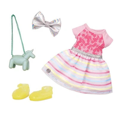 Afbeelding van Glitter Girls Doll pailletten &amp; strepen jurk poppenkostuum met en strepen, 35,6 cm, bloemen, GG50107Z, verschillende kleuren