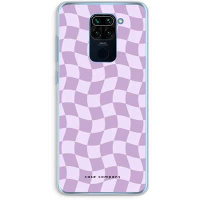 Afbeelding van Case Company® hoesje geschikt voor Xiaomi Redmi Note 9 Grid Paars Soft Cover Telefoonhoesje Bescherming aan alle Kanten en Schermrand