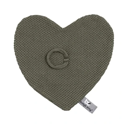 Afbeelding van Baby&#039;s Only Gebreid speendoekje Speenknuffel hartje Classic Khaki