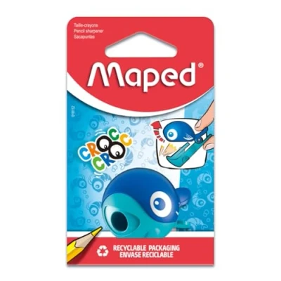 Afbeelding van Maped Croc Easy 18112 puntenslijper voor fijne potloden met tinnen doos, lieveheersbeestje of walvis