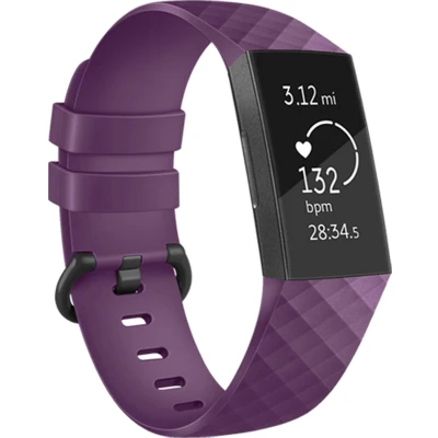Afbeelding van iMoshion bandje Geschikt voor Fitbit Charge 4 / 3 Siliconen Paars