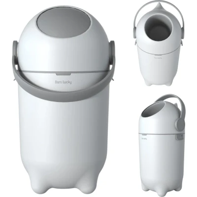 Afbeelding van Born Lucky Luieremmer Met Anti Geur Systeem Tot 25 Luiers (15L) Wit