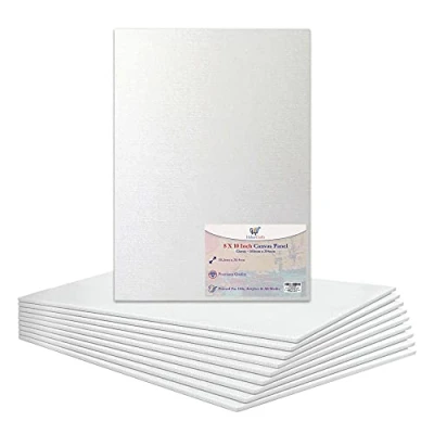 Afbeelding van 10 x canvas voor olieverfschilderijen, 100% katoen, blanco, gespannen canvas, acryl, gemengde media, 20,3 25,4 cm