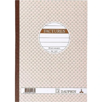 Afbeelding van Le Dauphin Ref. 1232D 1 manifold FACTURES zelfdoorschrijvend papier duplicaat (1 origineel en kopie) 50 vellen formaat 29,7 x 21 cm gelakte omslag