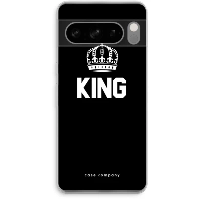Afbeelding van Case Company® hoesje geschikt voor Google Pixel 8 Pro King zwart Soft Cover Telefoonhoesje Bescherming aan alle Kanten en Schermrand