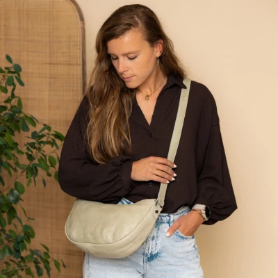 Afbeelding van Leren Schoudertas Oceaan Groen Clarita voor Dames The Chesterfield Brand