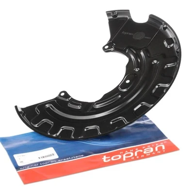 Afbeelding van TOPRAN 117 965 Stofplaat remschijf Vooras links AUDI: A3 Sportback, Hatchback, TT Coupe, VOLKSWAGEN: Golf 5, Jetta 3, SEAT: Leon II Hatchback