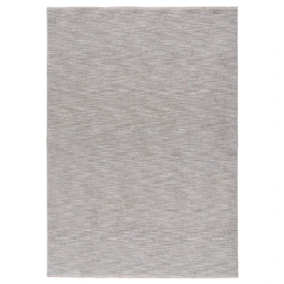 Afbeelding van Lalee Pandora gemêleerde vloerkleed gestreept Modern uni tapijt laagpolig korte franjes 200x290 cm Zilver grijs