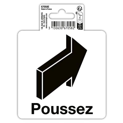 Afbeelding van Exacompta Ref. 67058E 1 schuif pictogram Gemaakt van PVC vinyl behandeld antislip en UV bestendig Afmetingen: 10 x cm Kleur: zwart op witte achtergrond