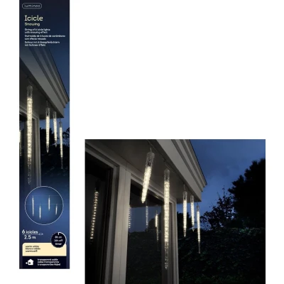 Afbeelding van LED icicle lights l250cm 76l w.wit Decoris