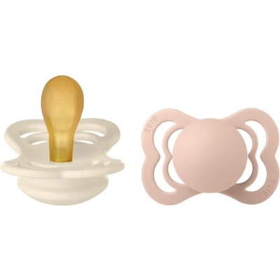 Afbeelding van BiBS Supreme Pacifier Stage 2 Fopspeen 6+ maanden stuks Ivory / Blush