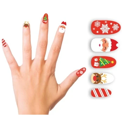 Afbeelding van Fiestas Guirca Santa Claus nagels met lijm (10 stuks)