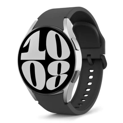 Afbeelding van MoKo flexibele siliconen reservearmband, compatibel met Samsung Galaxy Watch 7 FE 6 5 4 40 mm, 44 mm/6 43 Classic 47 mm/5 45 Pro 42 46 mm/46 zwart