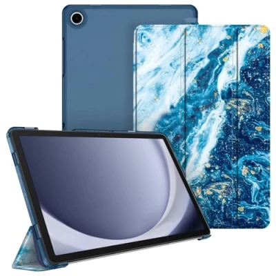 Afbeelding van Fintie Ultradunne beschermhoes voor Samsung Galaxy Tab A9 Plus 11 inch 2023, doorschijnende achterkant met automatische slaap/waakfunctie A9+ tablet, SM X210/X216/X218, blauw