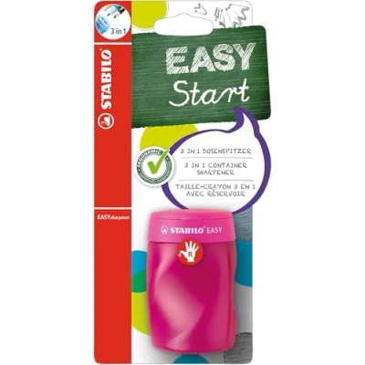Afbeelding van STABILO EASYsharpener Ergonomische 3 in 1 Puntenslijper Rechtshandig Roze Geschikt Voor Alle Potloden