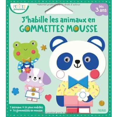 Afbeelding van J&#039;HABILLE LES ANIMAUX EN GOMMETTES MOUSSE (7 ADORABLES ANIMA