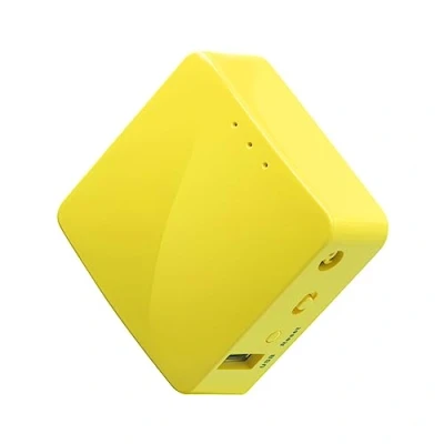 Afbeelding van GL.iNet GL MT300N V2 WLAN Router Mobile Smart Mini Pocket VPN Reiserouter 3G/4G tot 300Mbit/s (2,4GHz) Mobiele Hotspot, WiFi Repeater Bridge, Range Extender, OpenVPN Client, Mango Geel