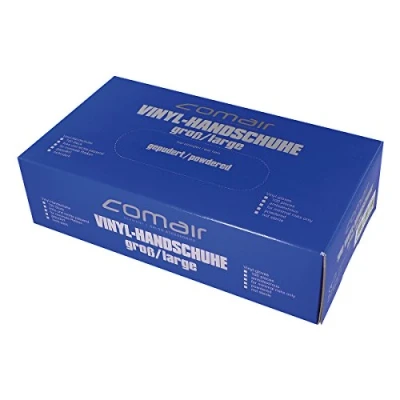 Afbeelding van Comair Vinyl Handschoenen gepoederd Maat S clear 100 stuks