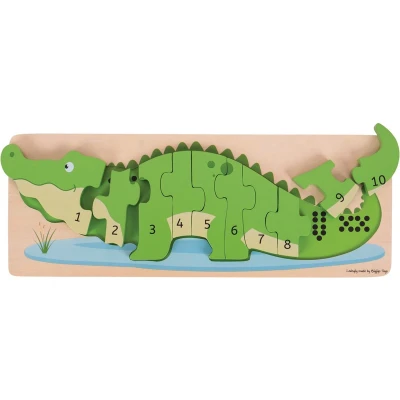Afbeelding van Houten puzzel 3D krokodil BigJigs