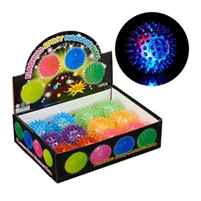 Afbeelding van Relaxdays led egelbal massagebal set van 12 stuks noppenbal stekelbal bal