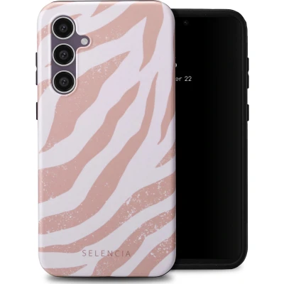 Afbeelding van Selencia Hoesje Geschikt voor Samsung Galaxy S23 FE Vivid Backcover Colorful Zebra Old Pink