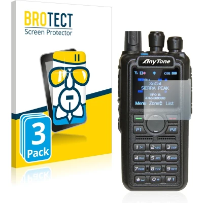 Afbeelding van BROTECT Screenprotector voor AnyTone AT D878UV Folie Beschermfolie Beschermglas transparant (3 Stuks)