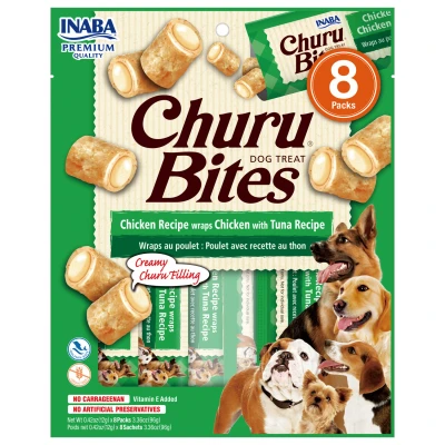Afbeelding van Inaba Bites Dog Chicken Recipe Wraps With Tuna Hondensnacks 8 x 12 g