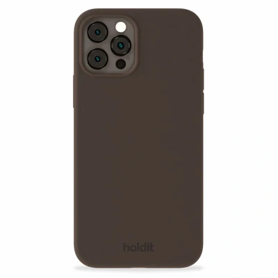 Afbeelding van Holdit Hoesje Geschikt voor iPhone 12 / Pro Siliconen Silicone Case bruin