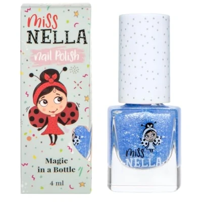 Afbeelding van Miss Nella Elephunky Vernis à ongles bleu spécial avec des paillettes pour enfants, formule Peel off, base d&#039;eau et sans odeur