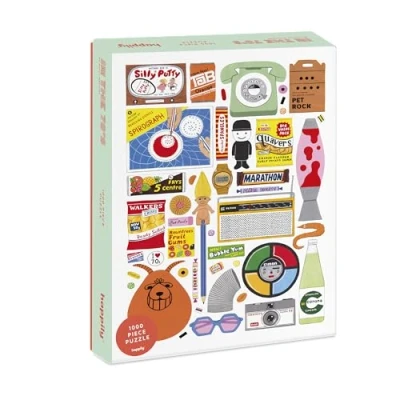 Afbeelding van 1000 stukjes puzzel uit de jaren 70 voor volwassenen 100% gerecycled bord van hoge kwaliteit Retro met geschenken Puzzels Happily