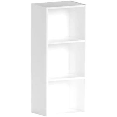Image de Vida Designs Oxford Bibliothèque en cube à 3 étagères, bois blanc, meuble pour bureau, salle de séjour et chambre