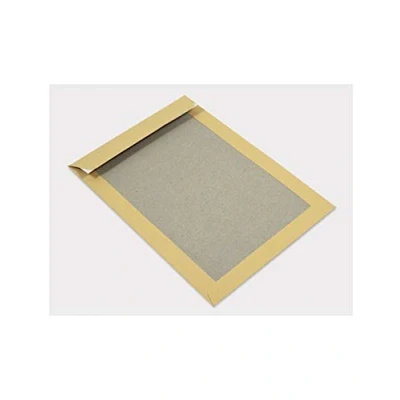 Afbeelding van Netuno 100 x bruine verzendzakken, C4, 229 324 mm, 400 g, grote envelop met achterkant van grijs karton, verzendenveloppen, rechte klep, zelfklevend, afneembare band op de karton