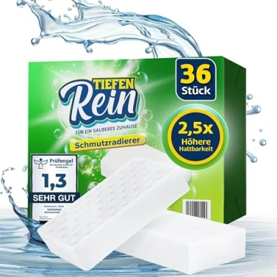 Afbeelding van magische spons 36 x gum met superieure duurzaamheid 2,5 extra duurzame witte muur verwijdert vuil in keuken en badkamer