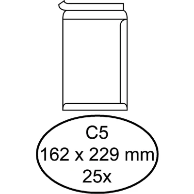 Afbeelding van Envelop Quantore akte C5 162x229mm zelfklevend wit 25stuks